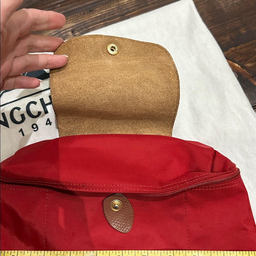 Longchamp Red and Brown Backpack - Picture 2 of 9